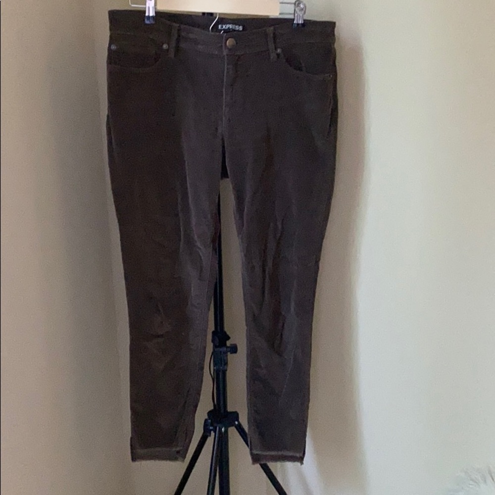 Express Brown corduroy ankle jeans